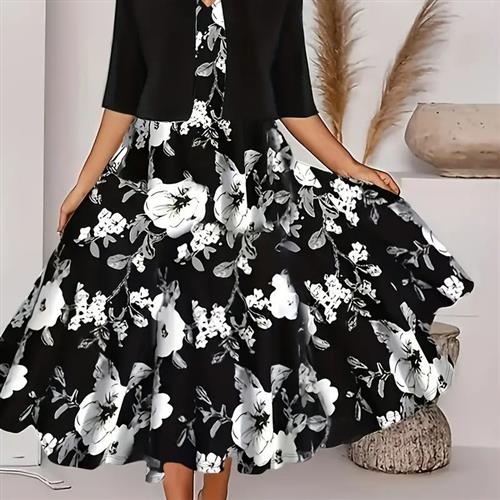 new fashionable casual slims two-piece dress smooths your
