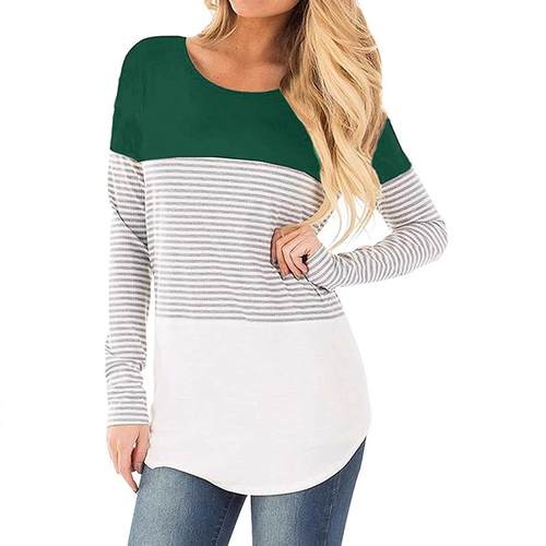 Maternity Striped Long Sleeve Nursing Top T-Shirt