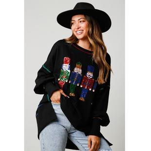 loose long sleeve sweatshirt pullover round Fashion neck