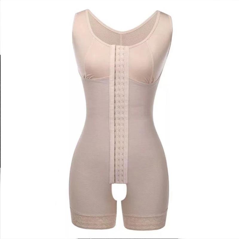 Large size one-piece body shaping garment with lace buttons