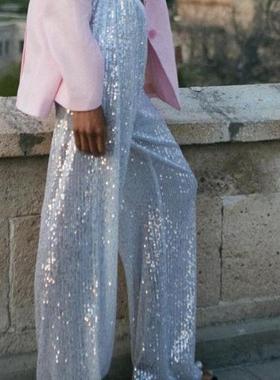 autumn summer shiny streetwear club party longs waist