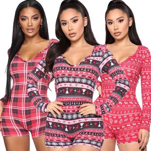 jumpsuit playsuits women bodycon pants neck christmas