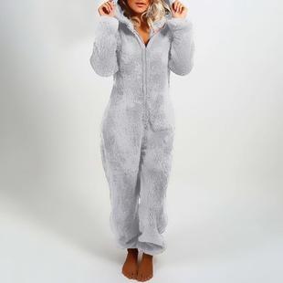 fleece onesies for adults women winter warm sleepwear plus