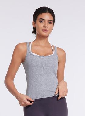 Unpadded low-neck yoga vest loose sports breathable blouse