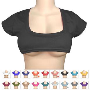 breast solid exposed neck sleeve dimension navel