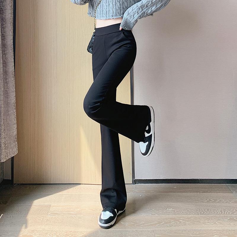 no casual cotton horseshoe flared pants nylon pilling