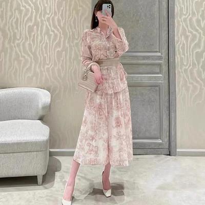 summer thin d chiffon fabric big flower soft chiffon tissu