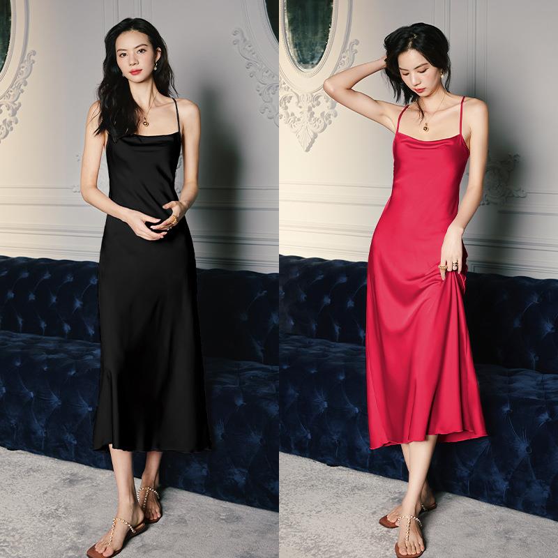 evening color dress wedding cut satin sleeveless dress