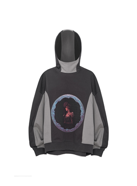 lablfe-02009 前后印花复古主题连帽重磅纯棉卫衣宽松男女款