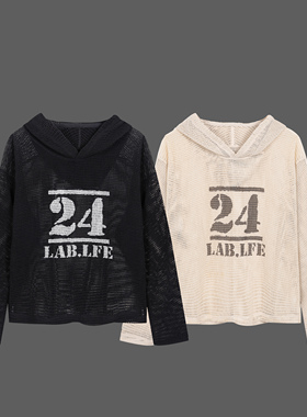 lablfe春夏网眼数码印花连帽卫衣