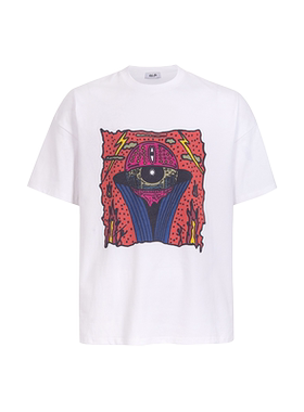 lablfe-01207万物生索罗娜面料天眼印花短袖后背logo宽松T恤短袖