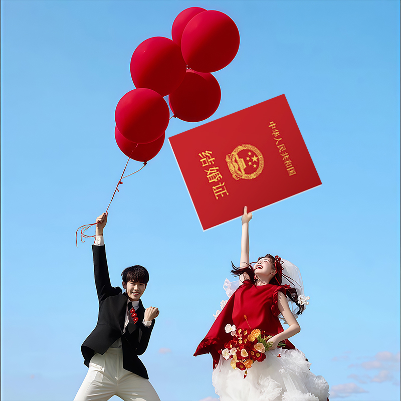 小红书同款领证登记拍照道具氛围