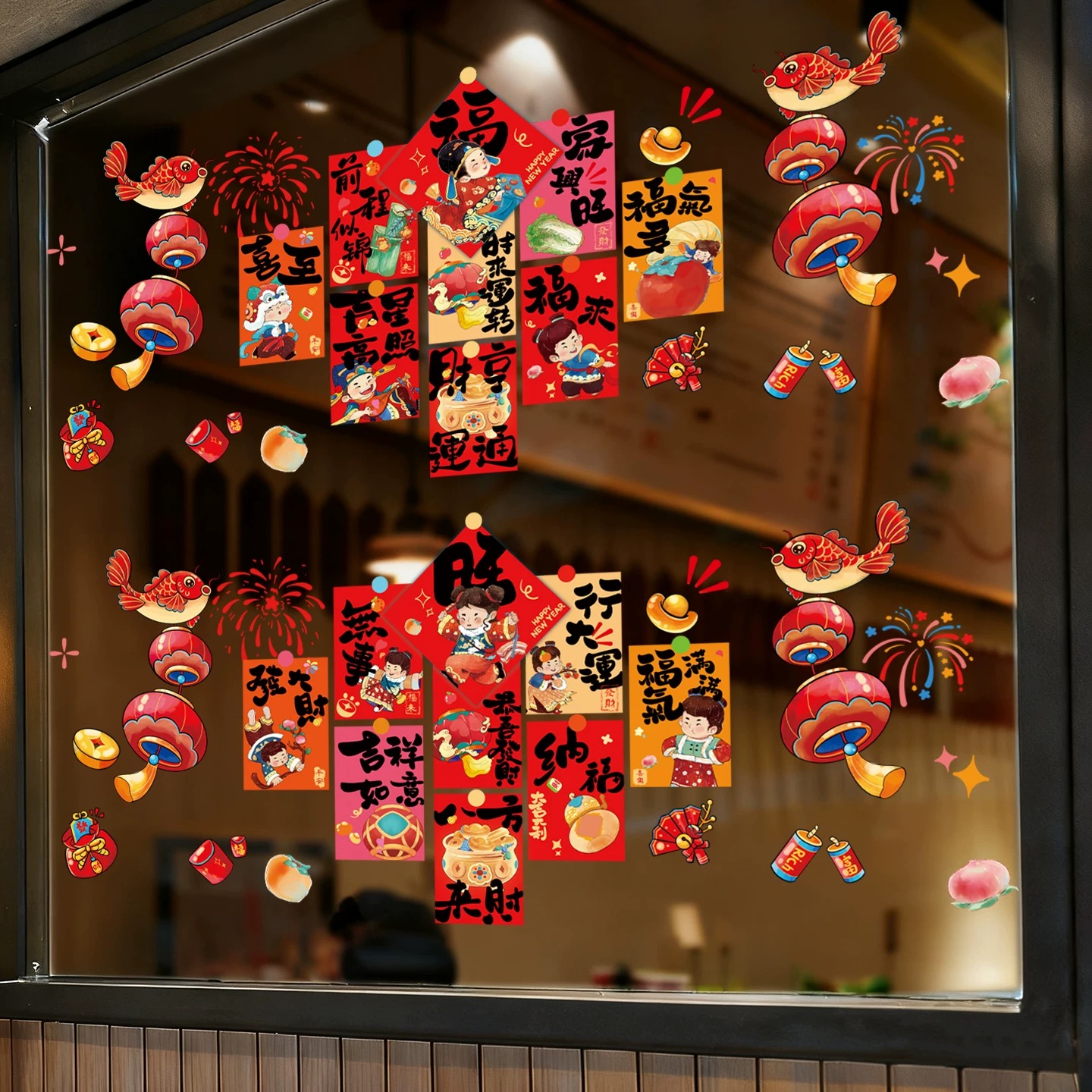 马年玻璃静电贴2026新年春节