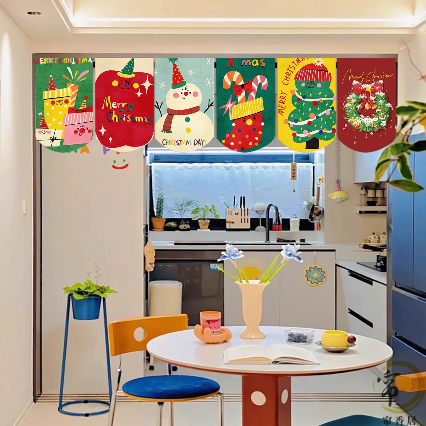 圣诞节门头帘挂帘创意挂旗