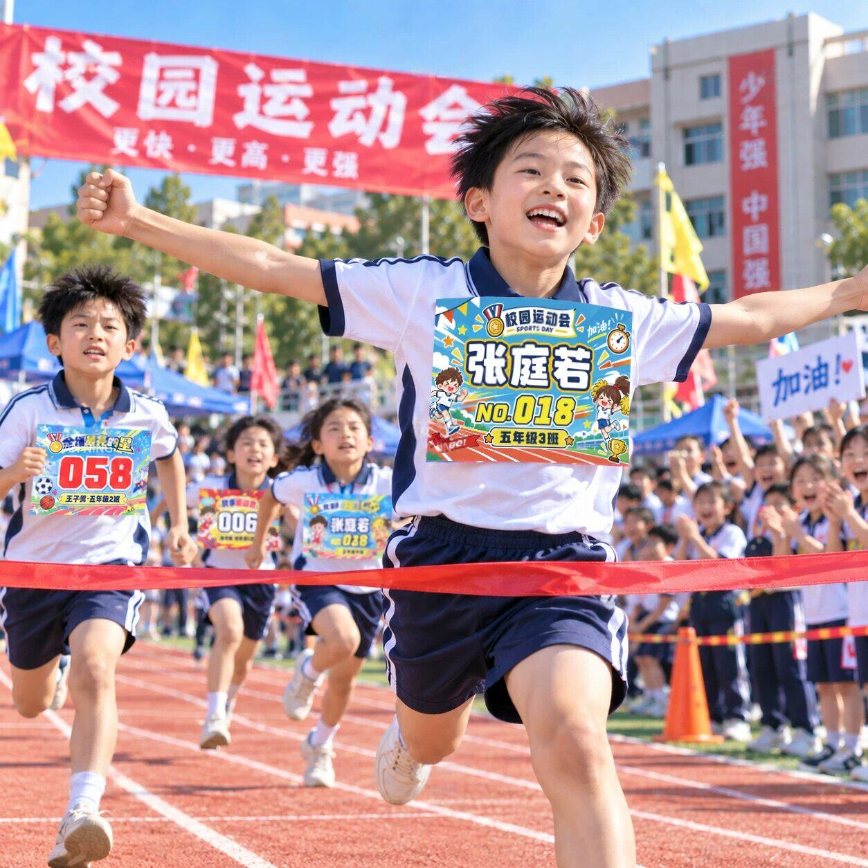 校运会定制写真布号码牌幼儿园小学运动参赛编号田径比赛活动用品