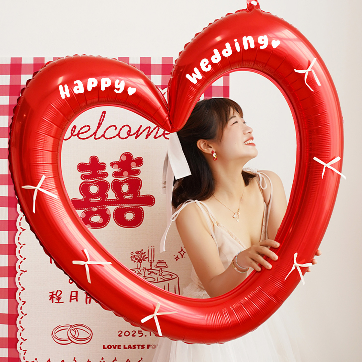 领证跟拍道具大全气球横幅KT板