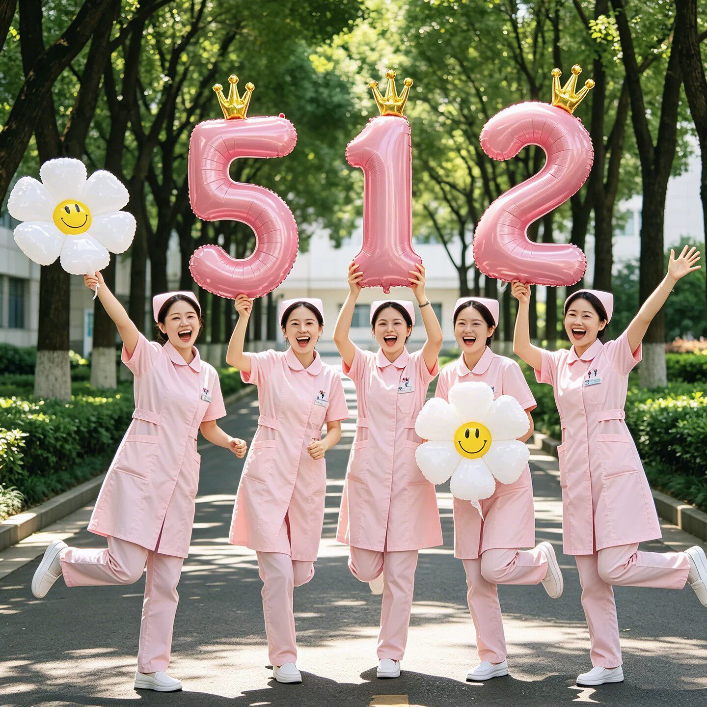 512护士节数字气球装饰医院会场活动氛围感场景布置手持拍照道具