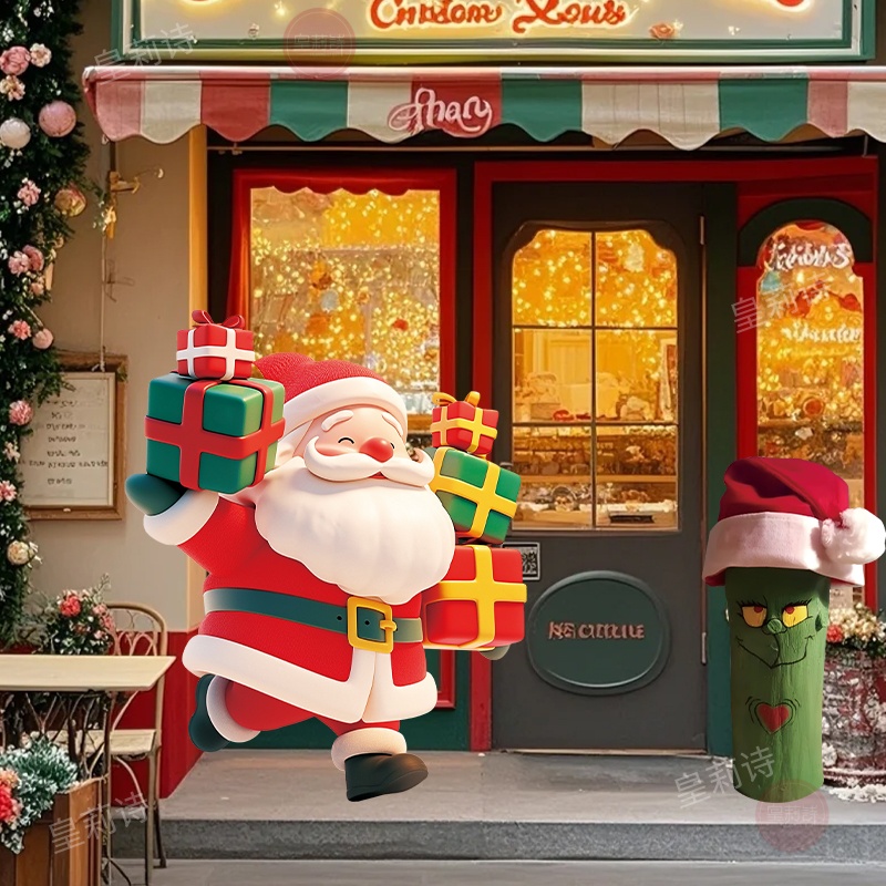 圣诞节装饰kt板装扮场景布置圣诞主题背景室外门口拍照道具摆件