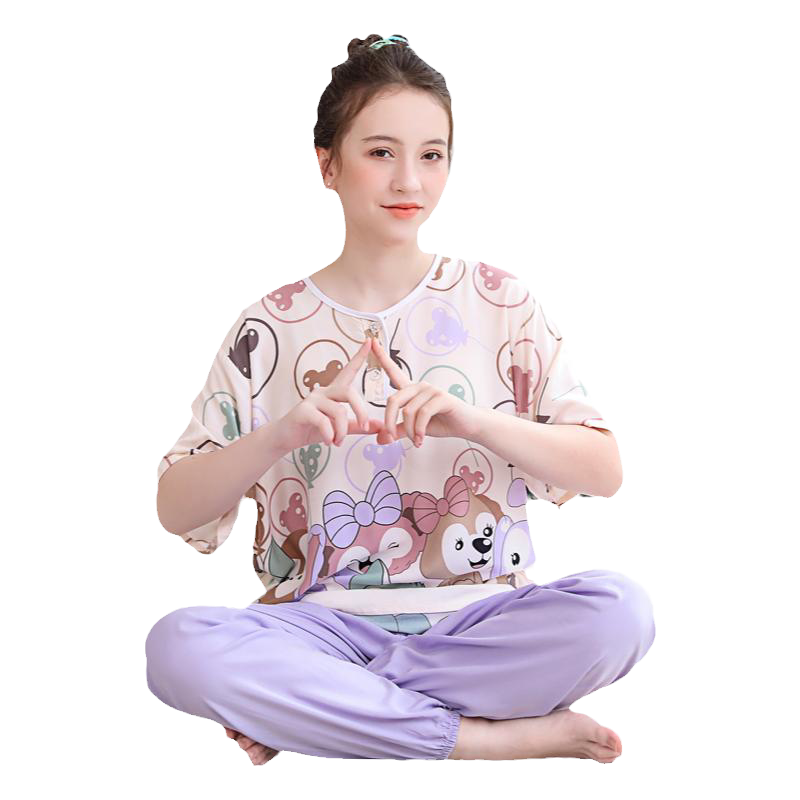 女童薄款棉绸套装夏季