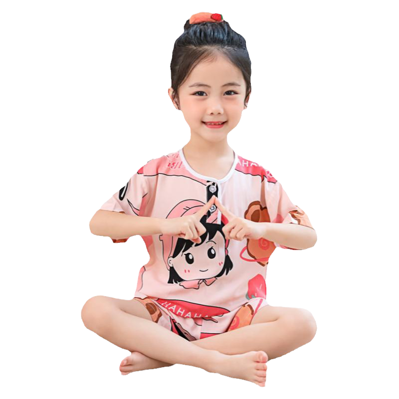 女童薄款绵绸套装夏季