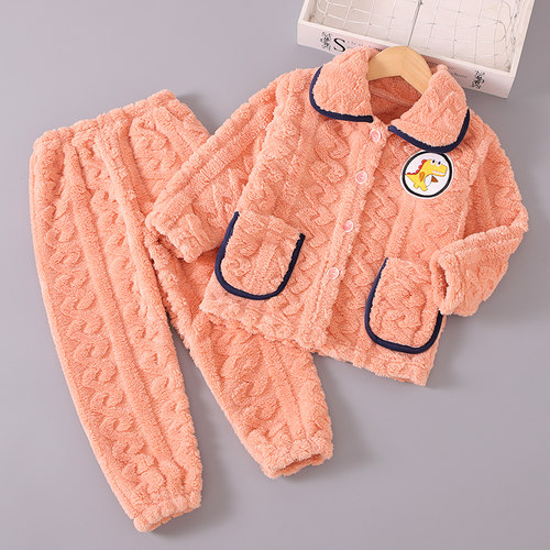 秋冬季女童珊瑚绒睡衣