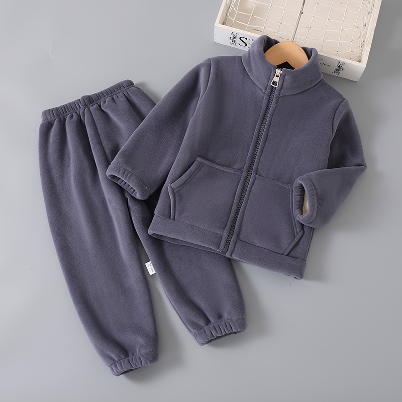 儿童睡衣男童冬季法兰绒三层夹棉