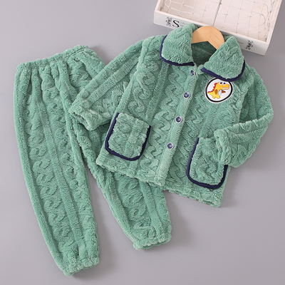 秋冬季儿童法兰绒睡衣套装