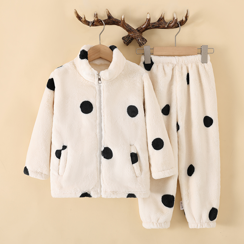 儿童睡衣法兰绒珊瑚绒家居服套装