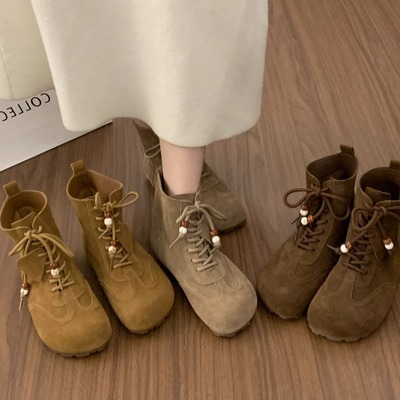 新款巨好看小个子系带短靴马丁靴