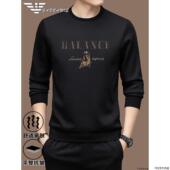 意大利 男士 圆领卫衣春秋新款 正品 中青年高端刺绣长袖 t恤上衣潮流