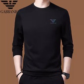 意大利 中青年长袖 男士 正品 纯棉圆领卫衣春秋季 新款 T恤打底衫 上衣