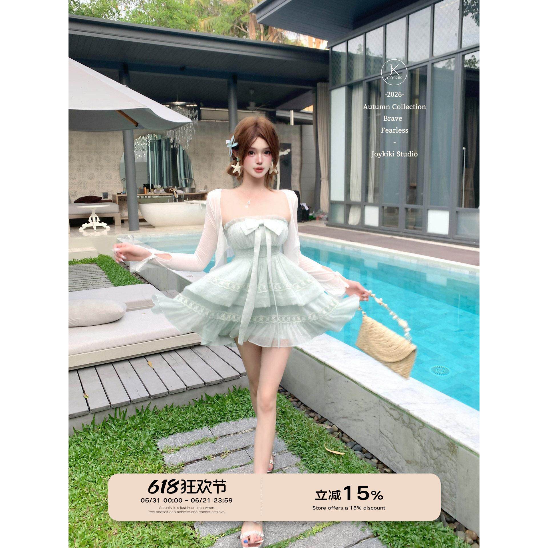 抹胸短裙女2026夏季超仙气蓬蓬裙海岛度假风显瘦连衣裙