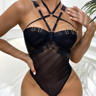 sexy out playsuits lingerie chic hollow sleeveless backless