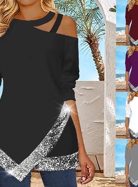 irregularity long sequin female women streetwear