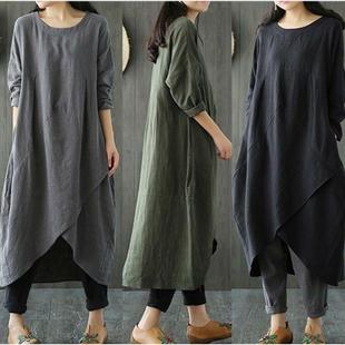 dress cotton women spring linen vintage long
