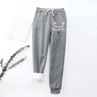 casual color plus solid Loose thickened pants size velvet