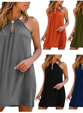 halter neck dress hollow elegant off shoulder crochet mini