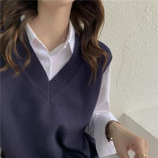 women for sweater waistcoat knitted sleeveless vest V-neck
