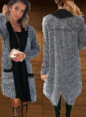 overcoat furry long coats plush warm thick jacket fluffy