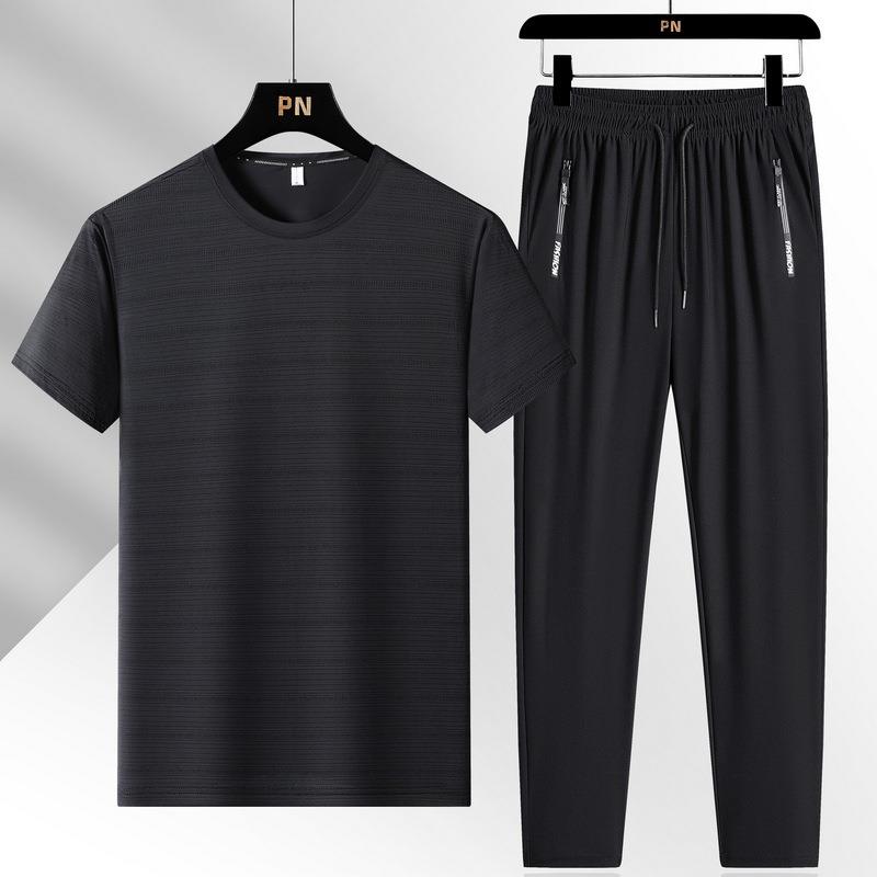 Ice silk suit sports leisure two-piece comfortable