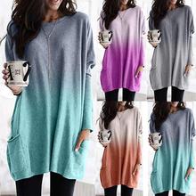 gradient pocket color -shirt casual tshirts woman women