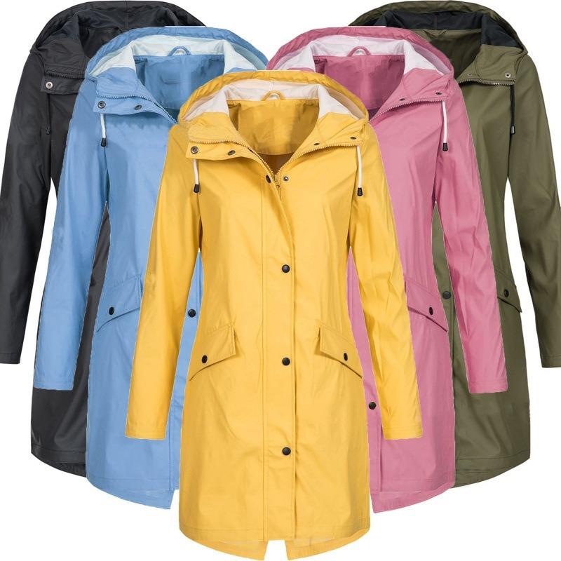 Womens mid-length windbreaker outdoor mountaineering jacket