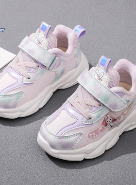 断码清仓女童鞋冬季宝宝鞋子2-4岁3加绒小童幼童棉鞋儿童运动鞋女