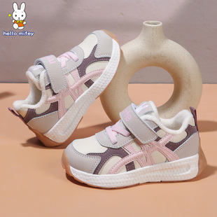 班纳米菲冬季儿童鞋宝宝鞋子女3-7岁5女童加绒棉鞋小童保暖运动鞋