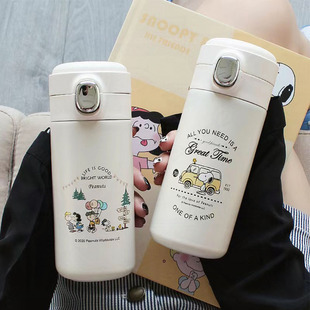 食品级陶瓷内胆高颜值水杯女生随行儿童2025新款 史努比保温杯夏季