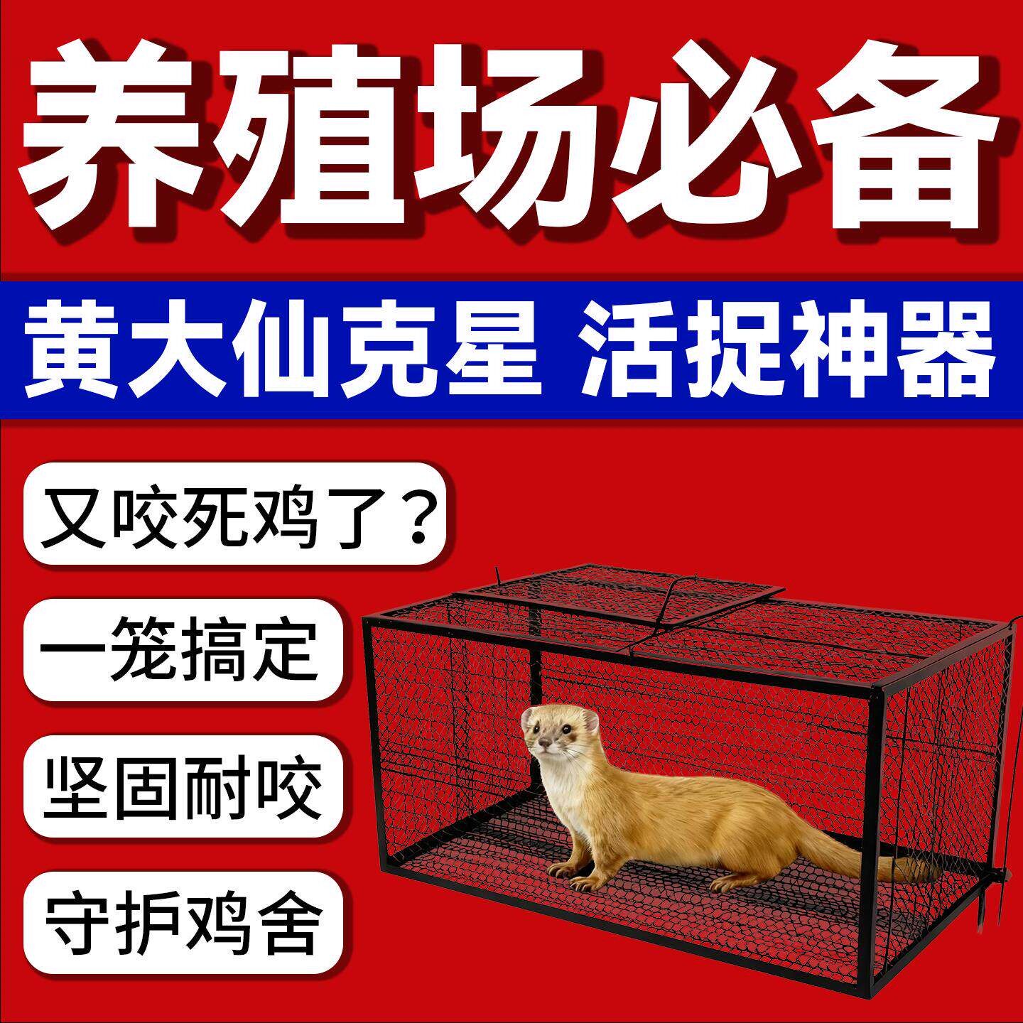 黄大鼠专用全自动养鸡场窝围栏网防大鼠狼驱赶神器陷阱抓老鼠笼子