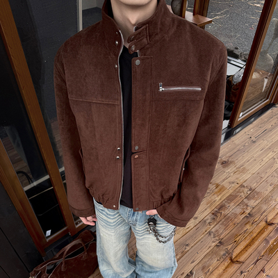 XCOK秋冬绒皮G9哈灵顿外套