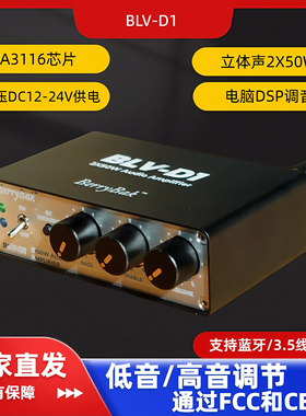 2X50W TPA3116蓝牙5.3D类桌面功放高低音调节DSP调音PD供电BLV-D1