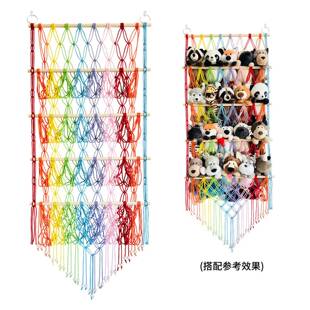 四层置物架简约装饰波西米亚编织双层木棍玩具收纳网兜收纳架多层