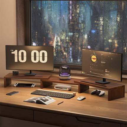 可旋转伸缩电脑增高架双显示器转角桌面收纳办公桌家用笔记本托架